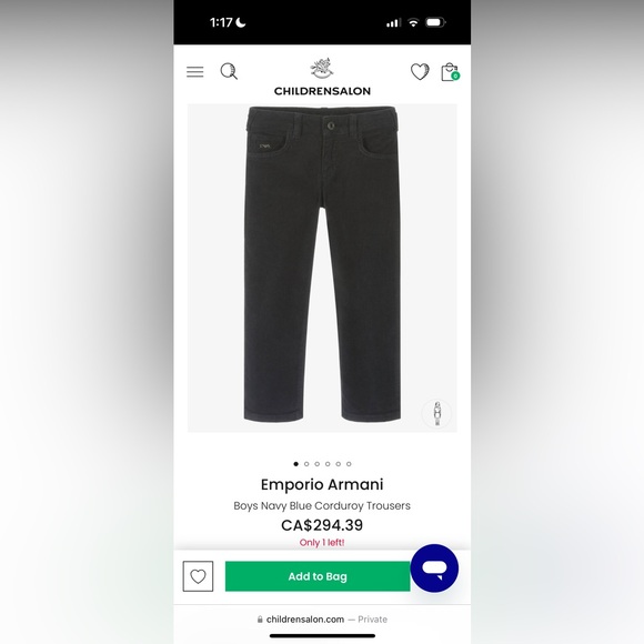 Emporia Armani boys corduroy velvet pants size 8 - Picture 7 of 7